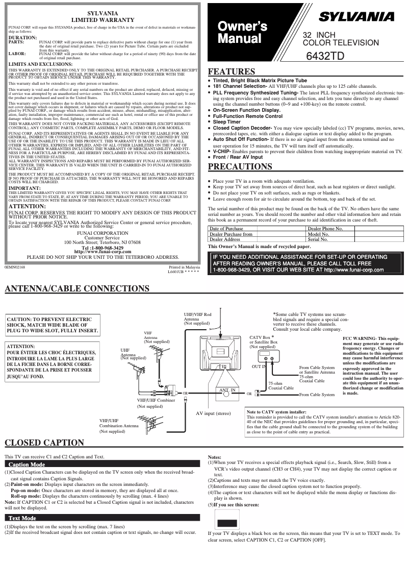 Image de la première page du manuel de l'appareil 6432TD