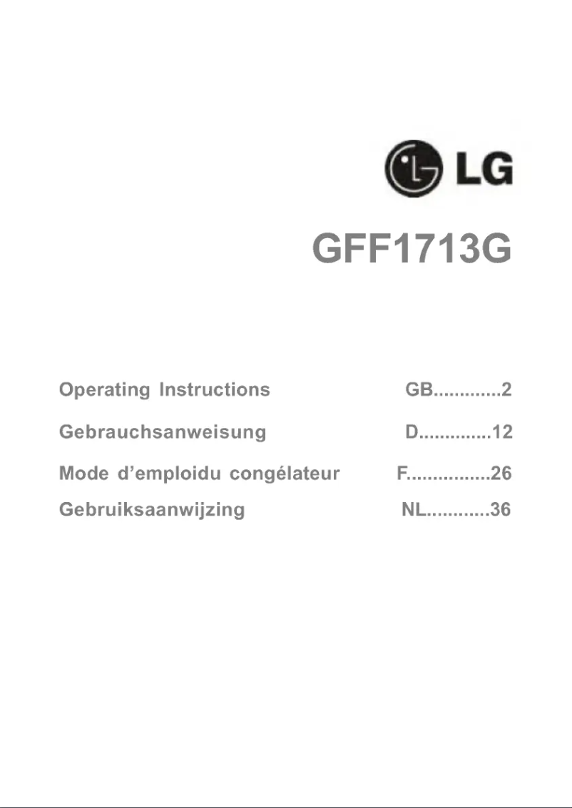 Image de la première page du manuel de l'appareil GFF1713GB