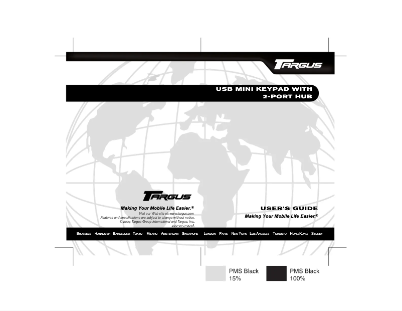 Image de la première page du manuel de l'appareil PAKP004E