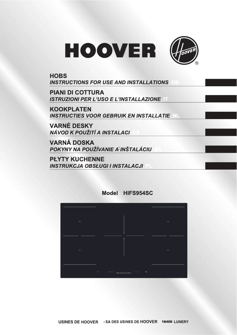 Page n°1 - Manuel utilisateur Hoover HIED430B