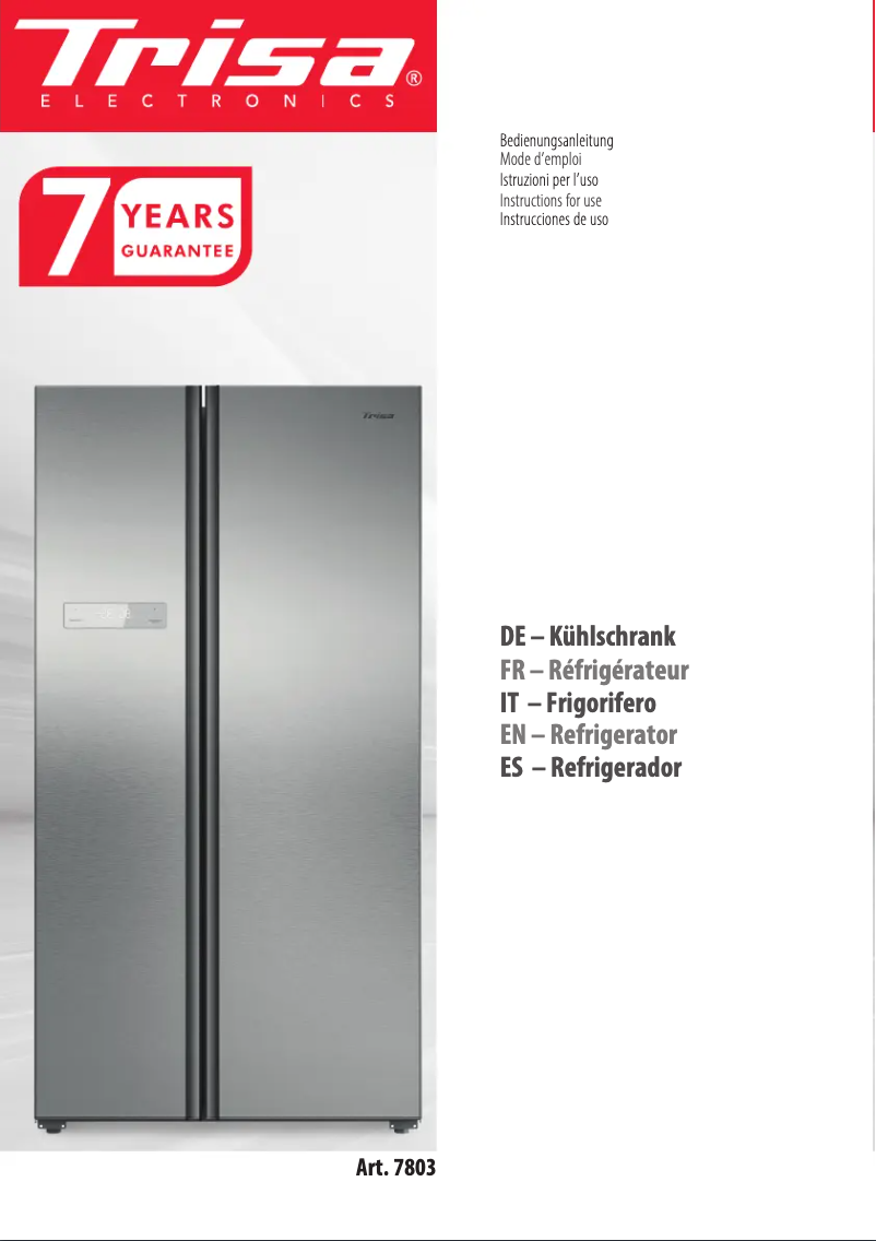 Page 1 de la notice Manuel utilisateur Trisa 7803