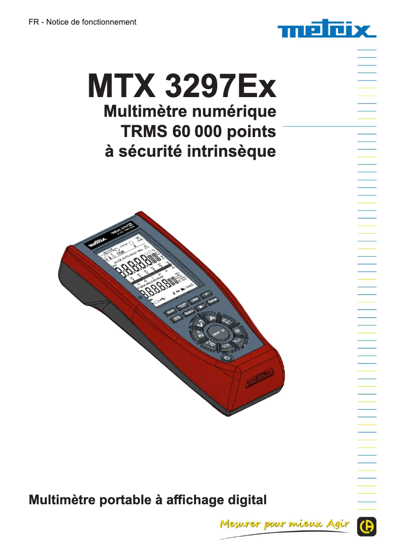 Page 1 de la notice Manuel utilisateur Metrix MTX 3297