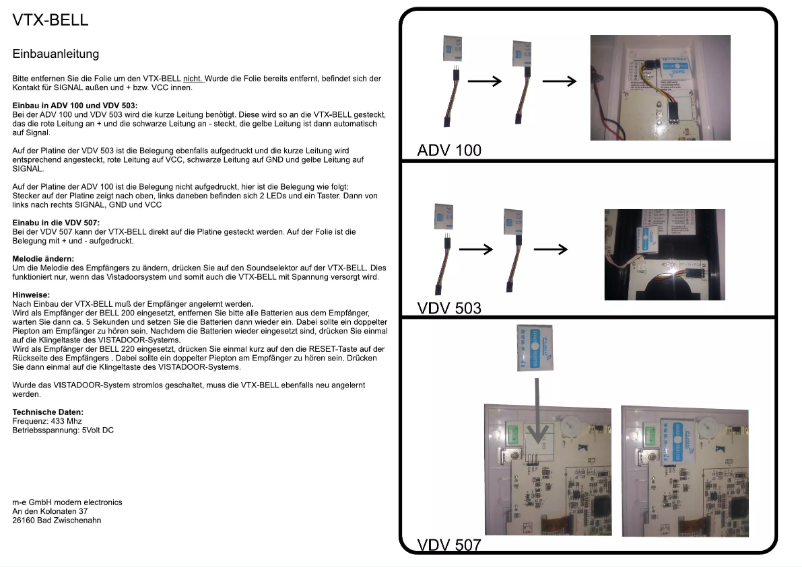 Image de la première page du manuel de l'appareil VTX bell