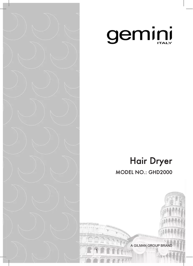 Page 1 de la notice Manuel utilisateur Gemini GHD2000