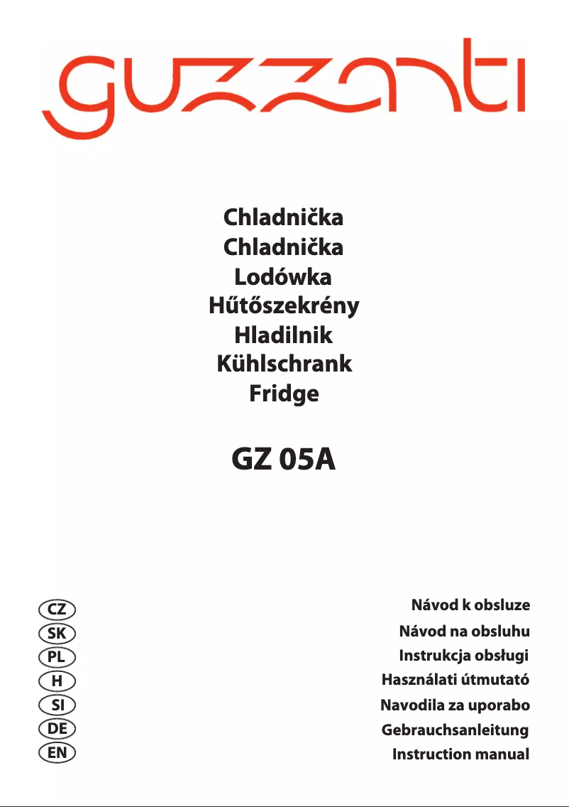 Page 1 de la notice Manuel utilisateur Guzzanti GZ 05A1