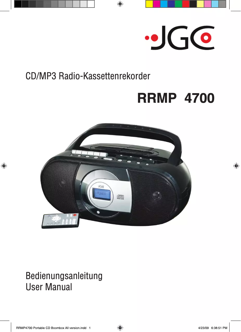 Page 1 de la notice Manuel utilisateur JGC RRMP 4700