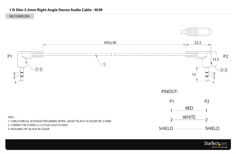 Page n°1 - Manuel utilisateur StarTech.com MU1MMS2RA
