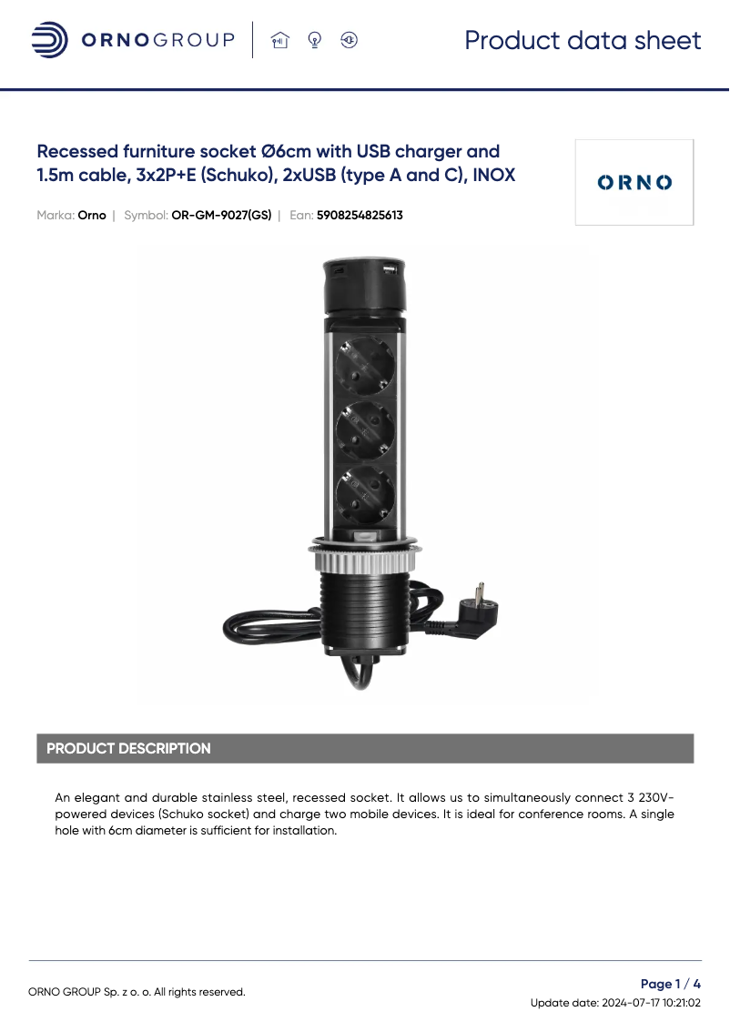 Image de la première page du manuel de l'appareil OR-GM-9027(GS)