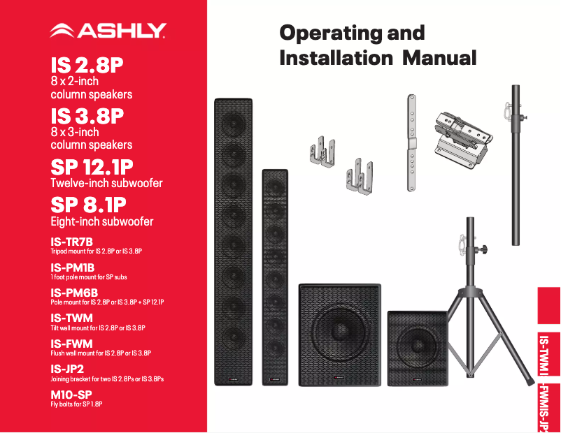 Page n°1 - Manuel utilisateur Ashly IS 3.8P