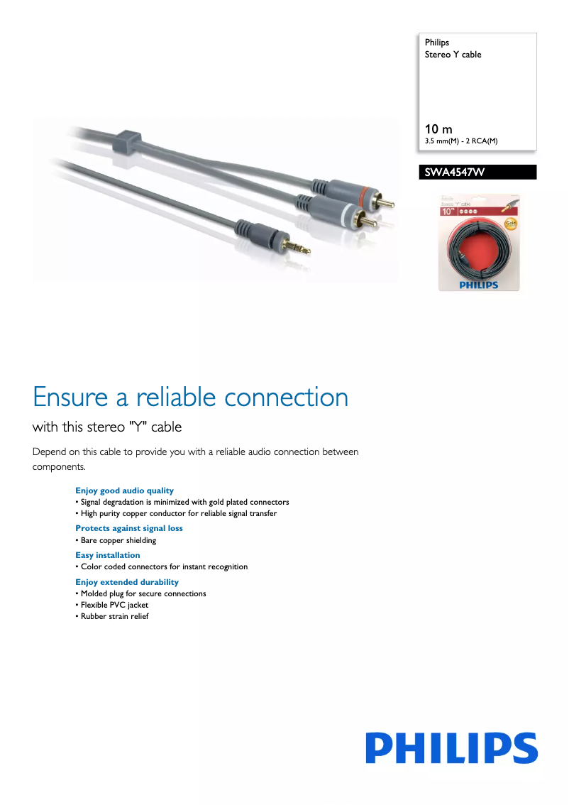 Page 1 de la notice Brochure Philips SWA4547W