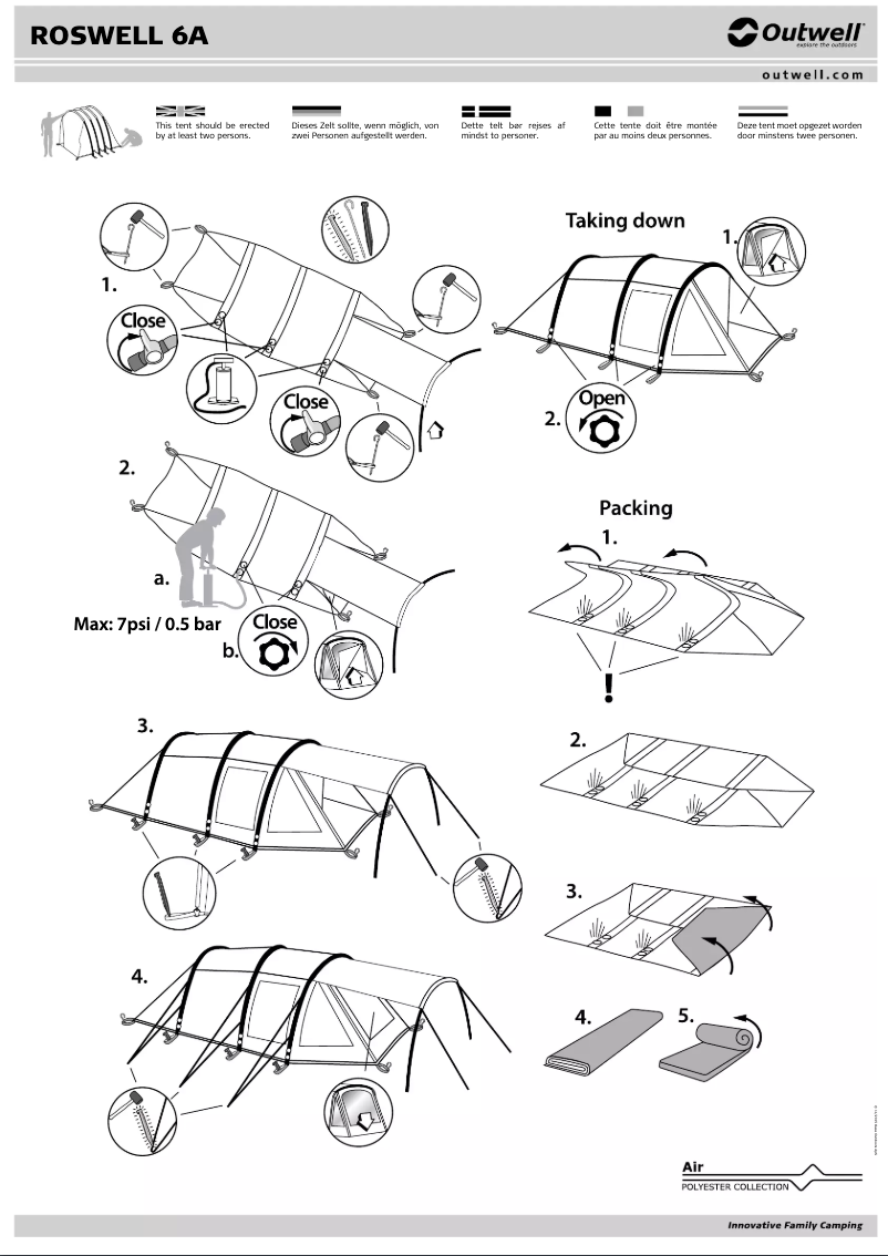 Página 1 del manual Manual de usuario Outwell Roswell 6A