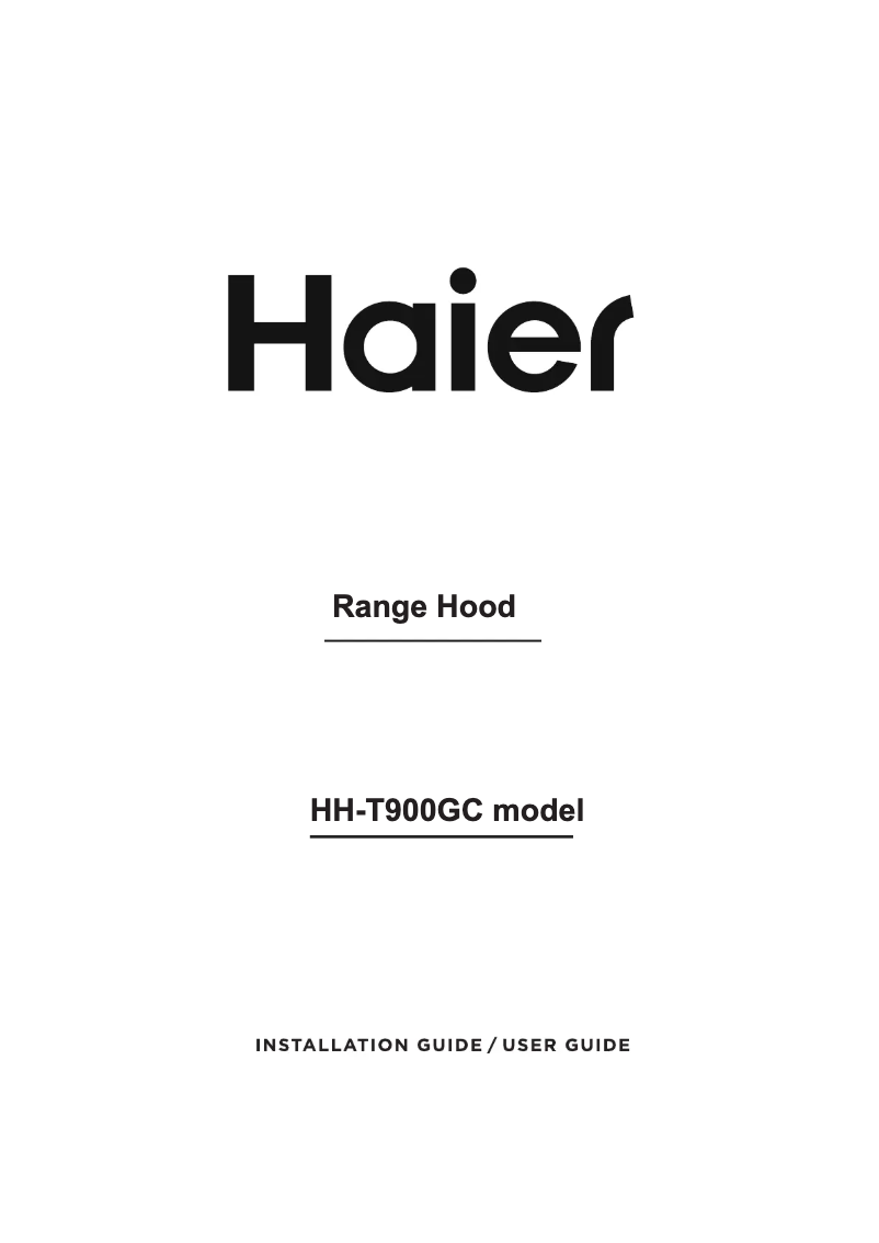 Page n°1 - Manuel utilisateur Haier HH-T900GC