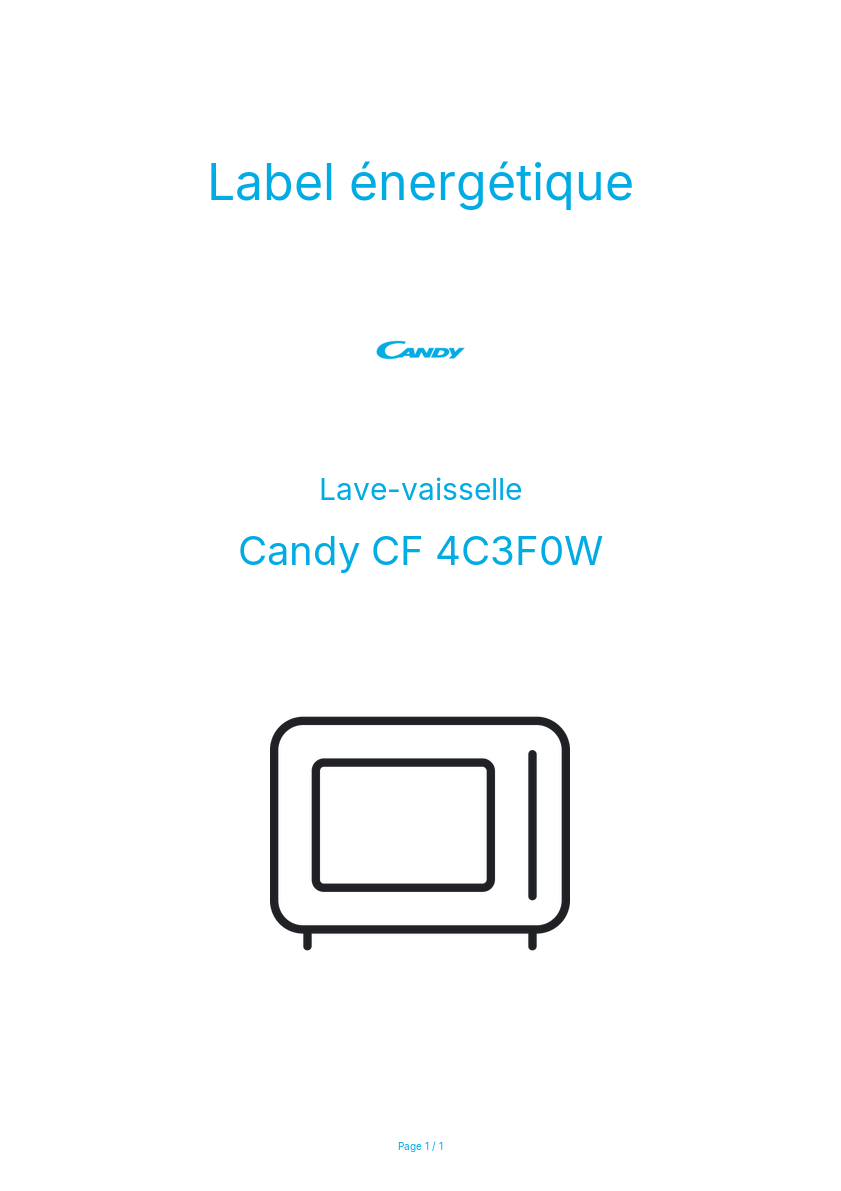 Image de la première page du manuel de l'appareil CF 4C3F0W