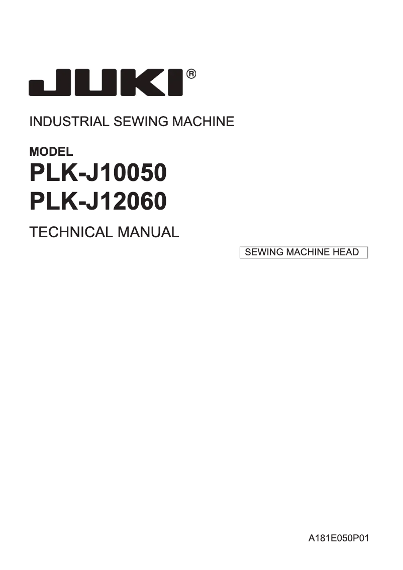 Page 1 de la notice Manuel utilisateur Juki PLK-J12060