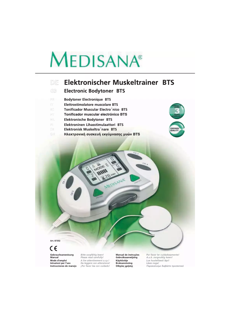 Image de la première page du manuel de l'appareil BTS 47728