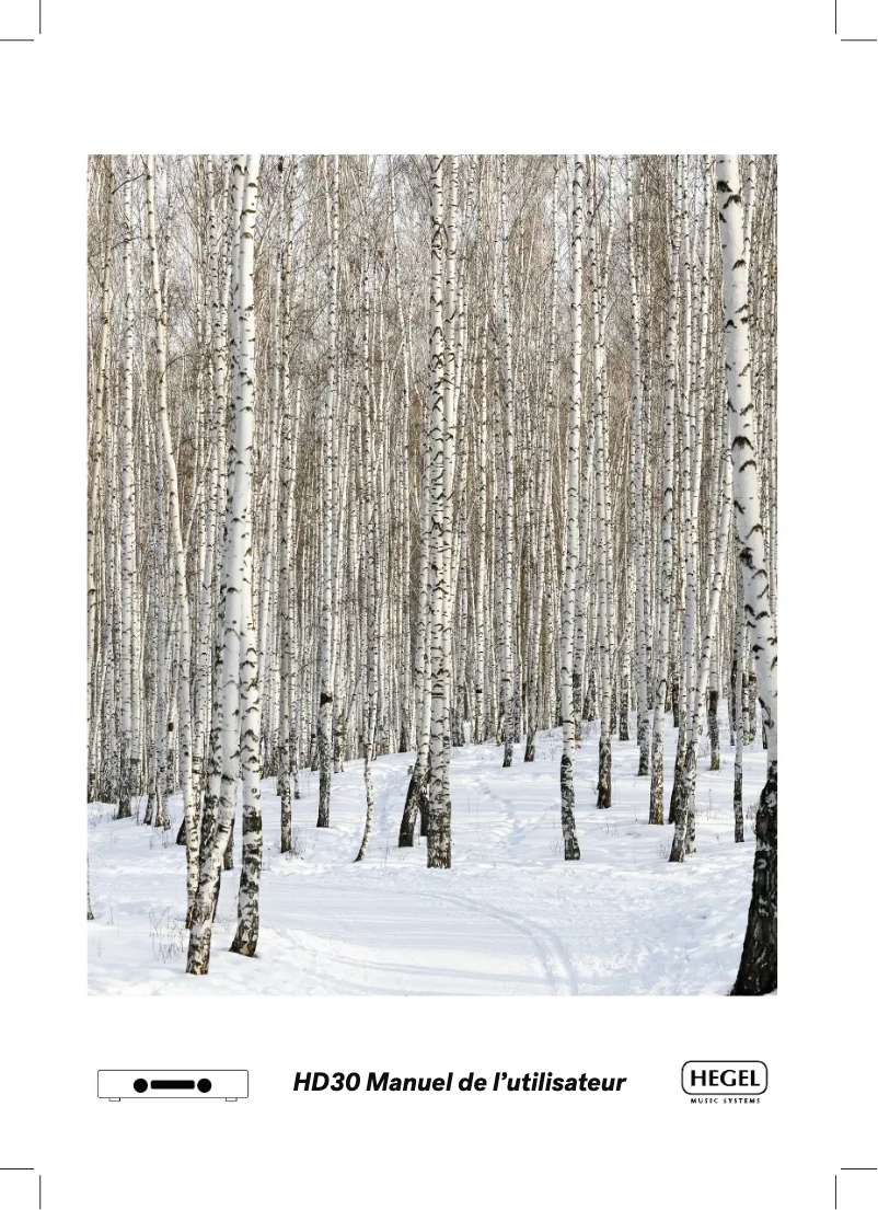 Page 1 de la notice Manuel utilisateur Hegel HD30