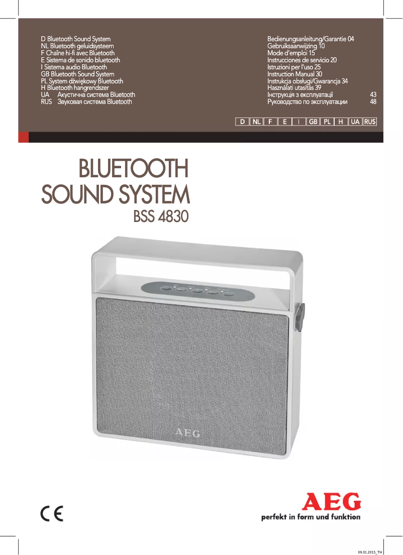 Page 1 de la notice Manuel utilisateur AEG BSS 4830