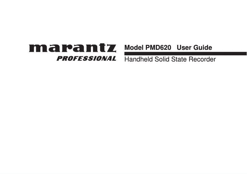Página 1 del manual Manual de usuario Marantz PMD620