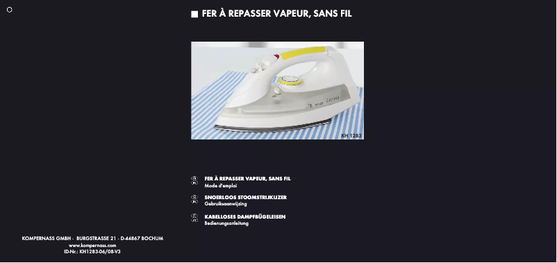 Page n°1 - Manuel utilisateur Lervia KH 1283