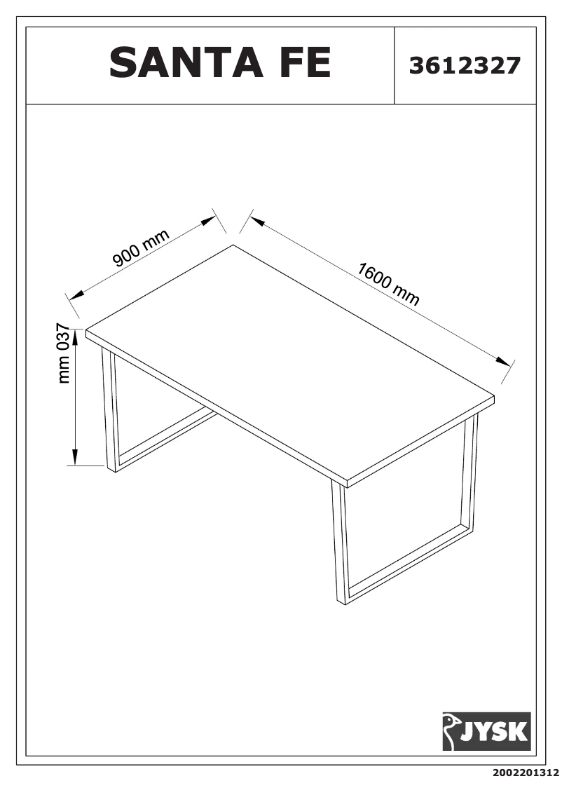 Página 1 del manual Manual de usuario JYSK Santa Fe (90x160x73)