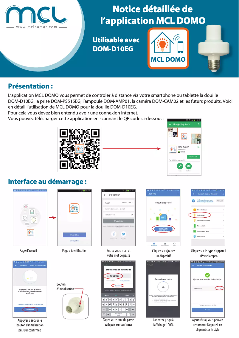 Page 1 de la notice Manuel utilisateur MCL DOM-D10EG