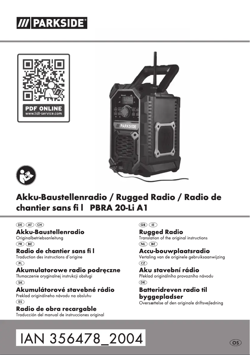 Image de la première page du manuel de l'appareil PBRA 20-Li A1