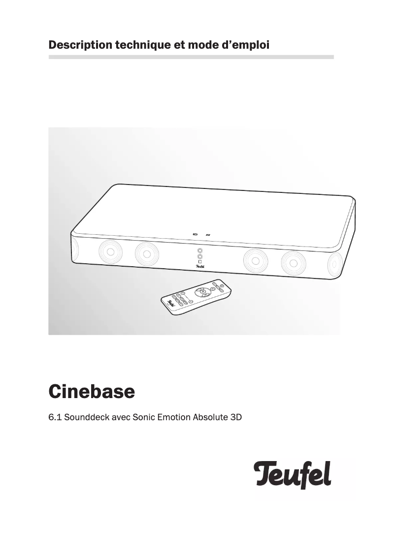Page n°1 - Manuel utilisateur Teufel Cinebase