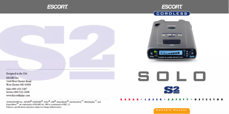 Image de la première page du manuel de l'appareil Solo S2