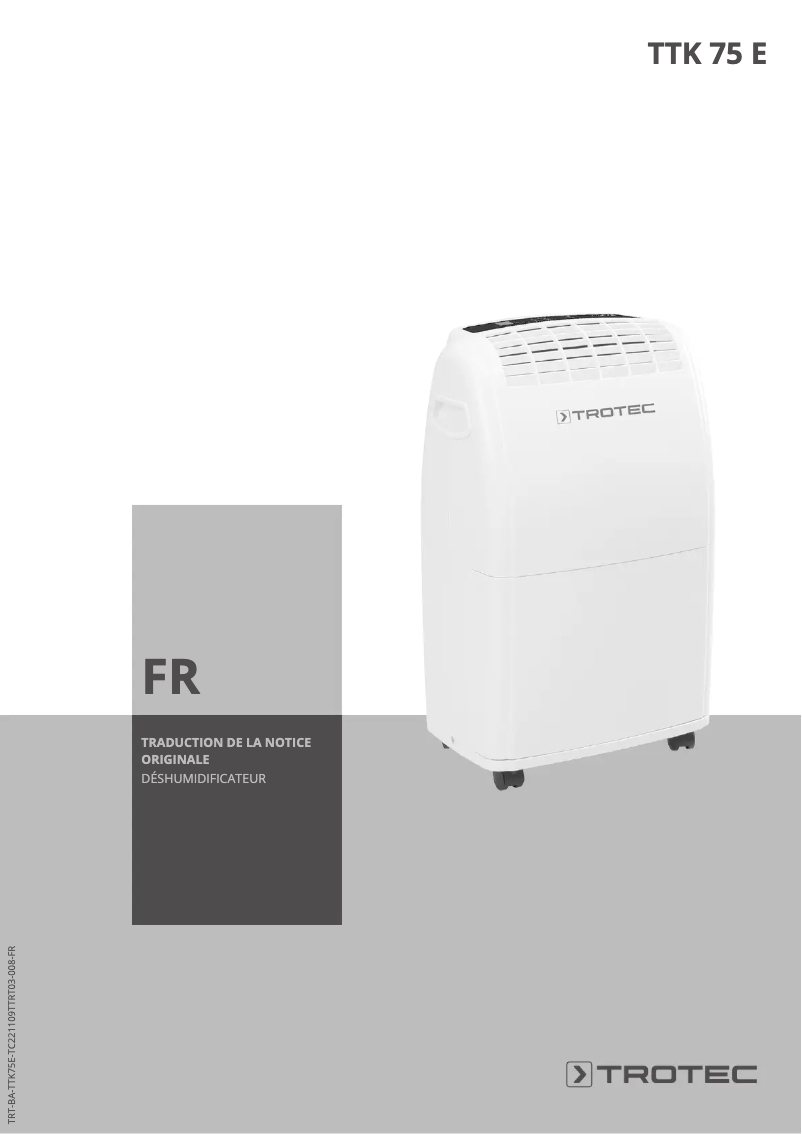 Image de la première page du manuel de l'appareil TTK 75 E