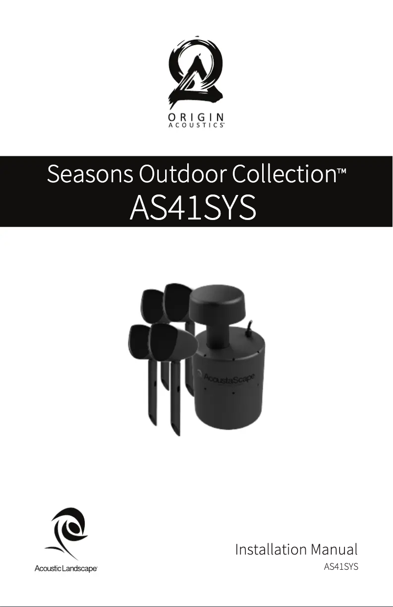 Page 1 de la notice Manuel utilisateur Origin Acoustics AS41SYS