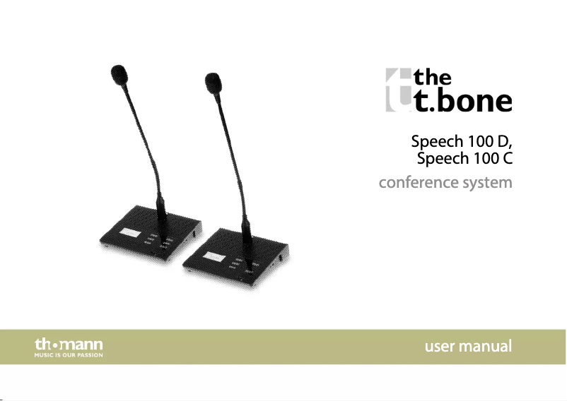 Page 1 de la notice Manuel utilisateur the t.bone Speech 100 D