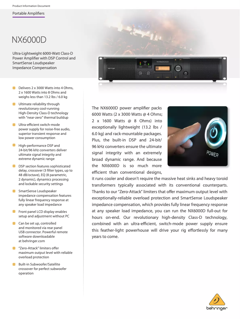 Image de la première page du manuel de l'appareil NX6000D