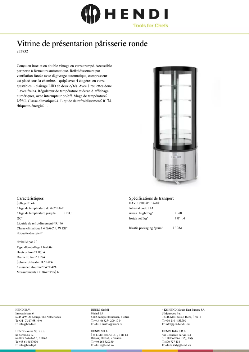 Page 1 de la notice Fiche technique Arktic 233832