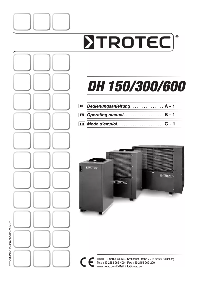 Página 1 del manual Manual de usuario Trotec DH 150