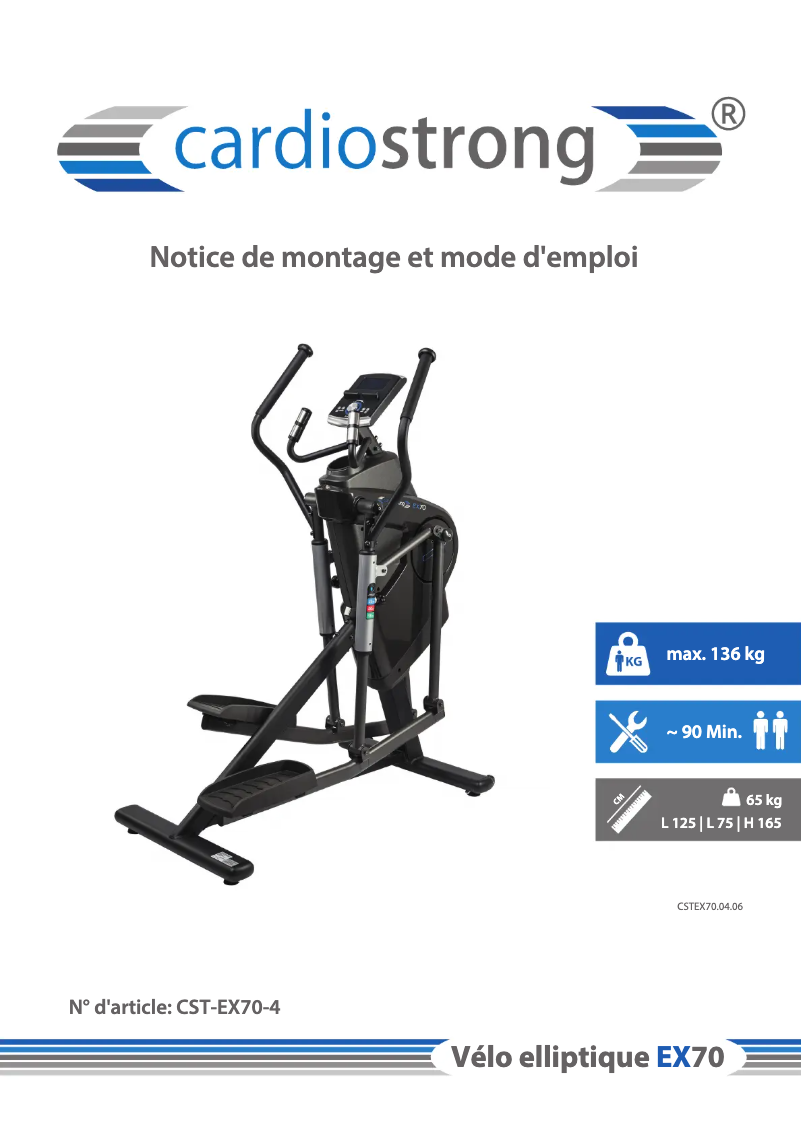 Page n°1 - Manuel utilisateur Cardiostrong EX70