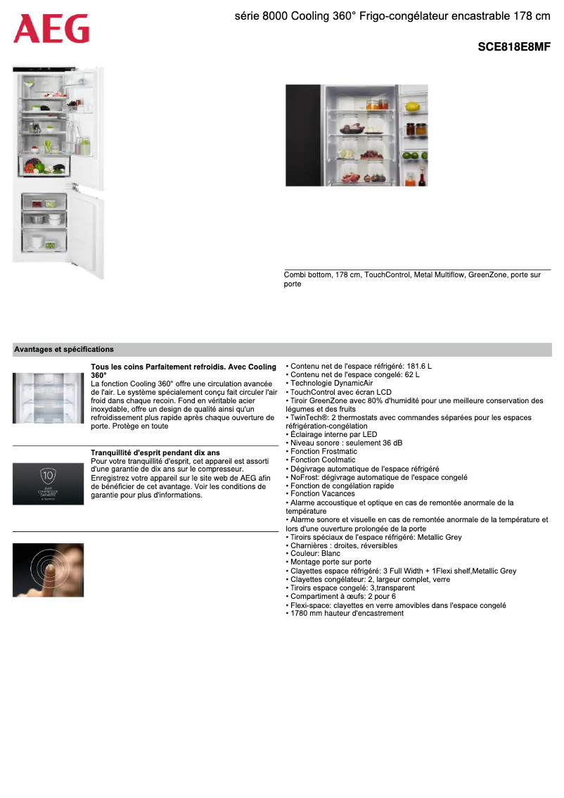 Página 1 del manual Ficha técnica AEG SCE818E8MF
