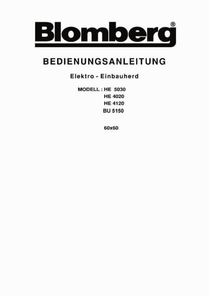 Page n°1 - Manuel utilisateur Blomberg HE4120