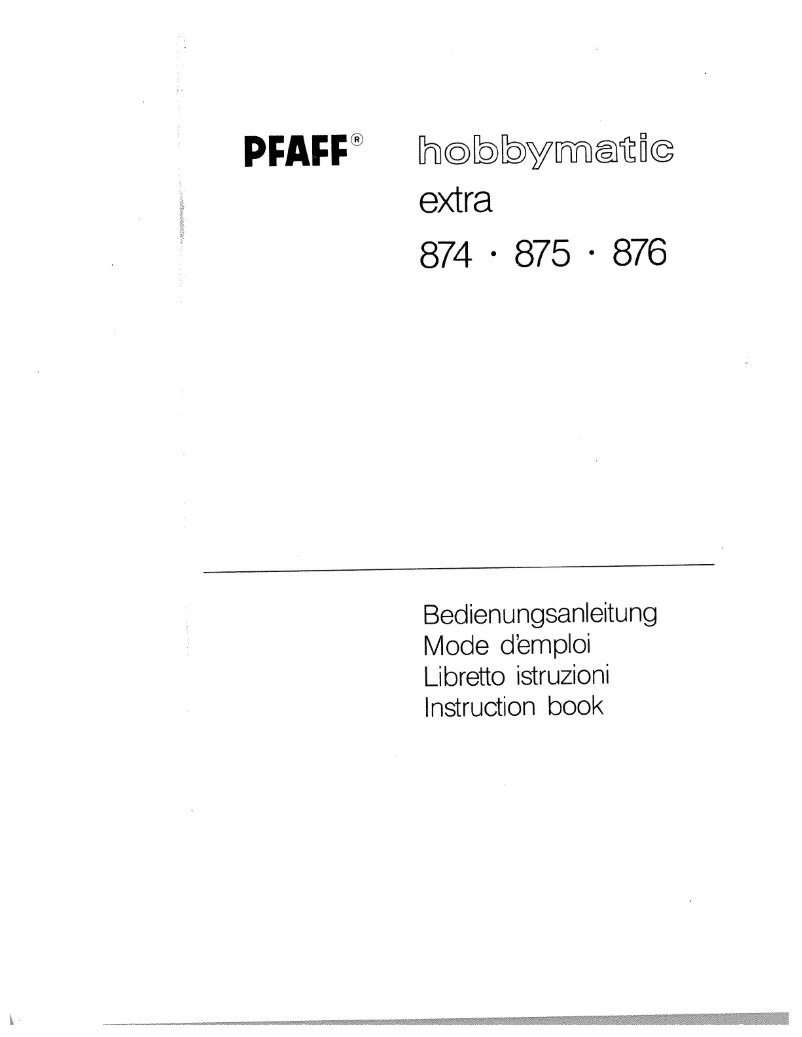 Image de la première page du manuel de l'appareil hobbymatic 875