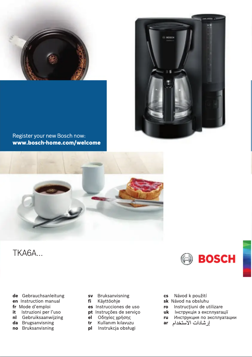 Page n°1 - Manuel utilisateur Bosch ComfortLine TKA6A044