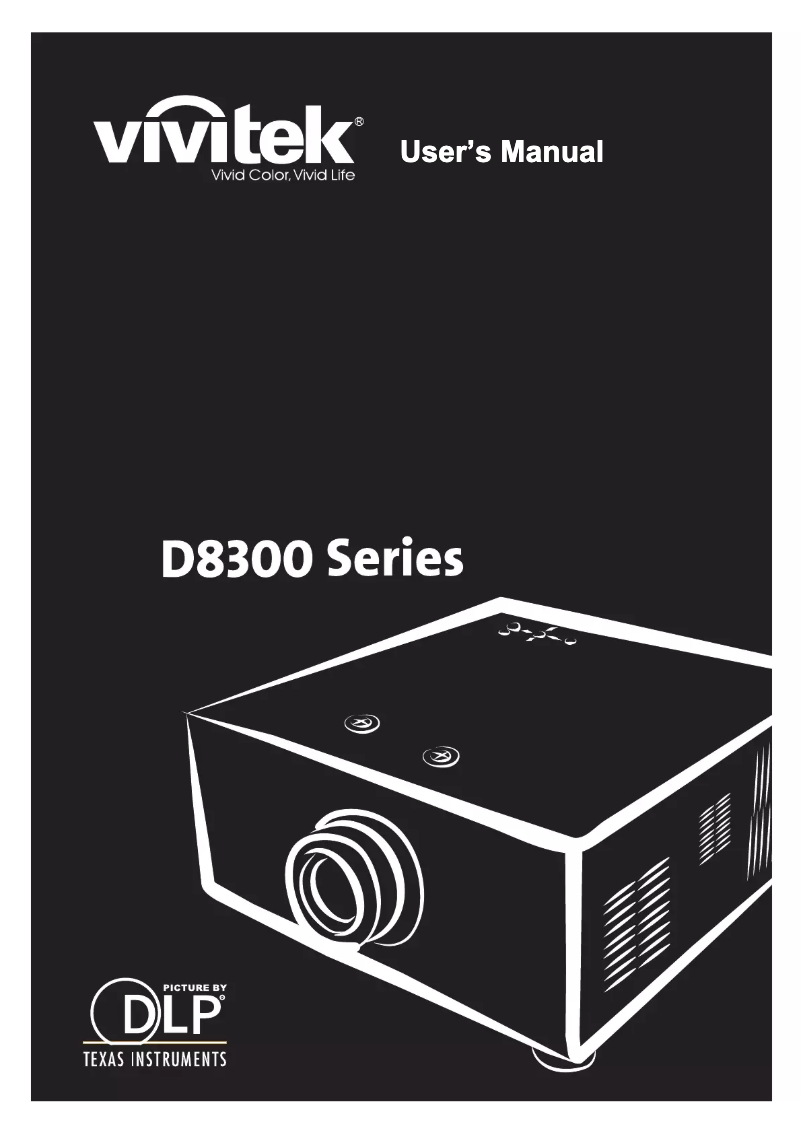Page 1 de la notice Manuel utilisateur Vivitek D8300EST
