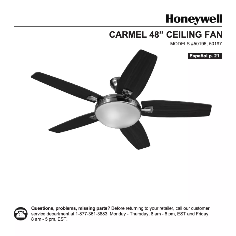 Page n°1 - Manuel utilisateur Honeywell Carmel 50196