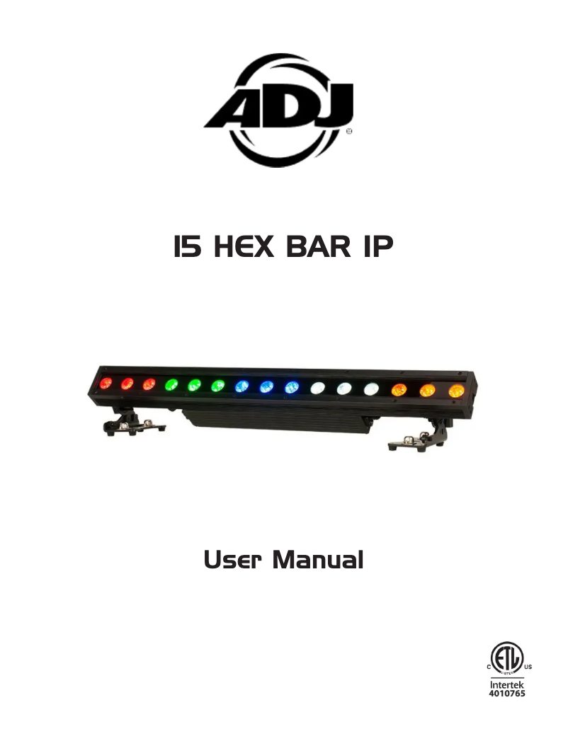 Page 1 de la notice Manuel utilisateur Adj 15 HEX BAR IP