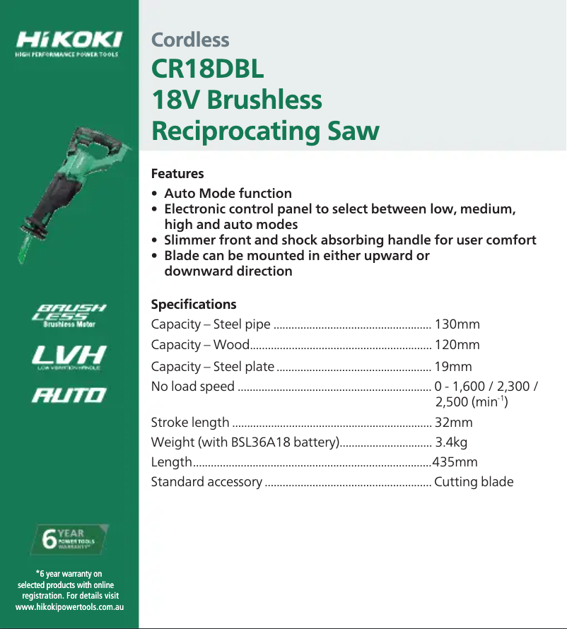 Image de la première page du manuel de l'appareil CR18DBL