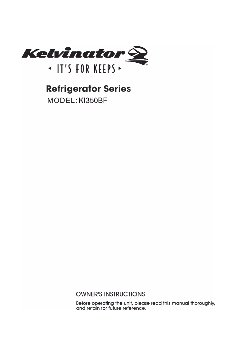 Page n°1 - Manuel utilisateur Kelvinator KI350BF