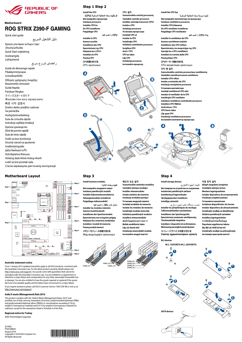 Page 1 de la notice Manuel utilisateur Asus ROG STRIX Z390-H Gaming