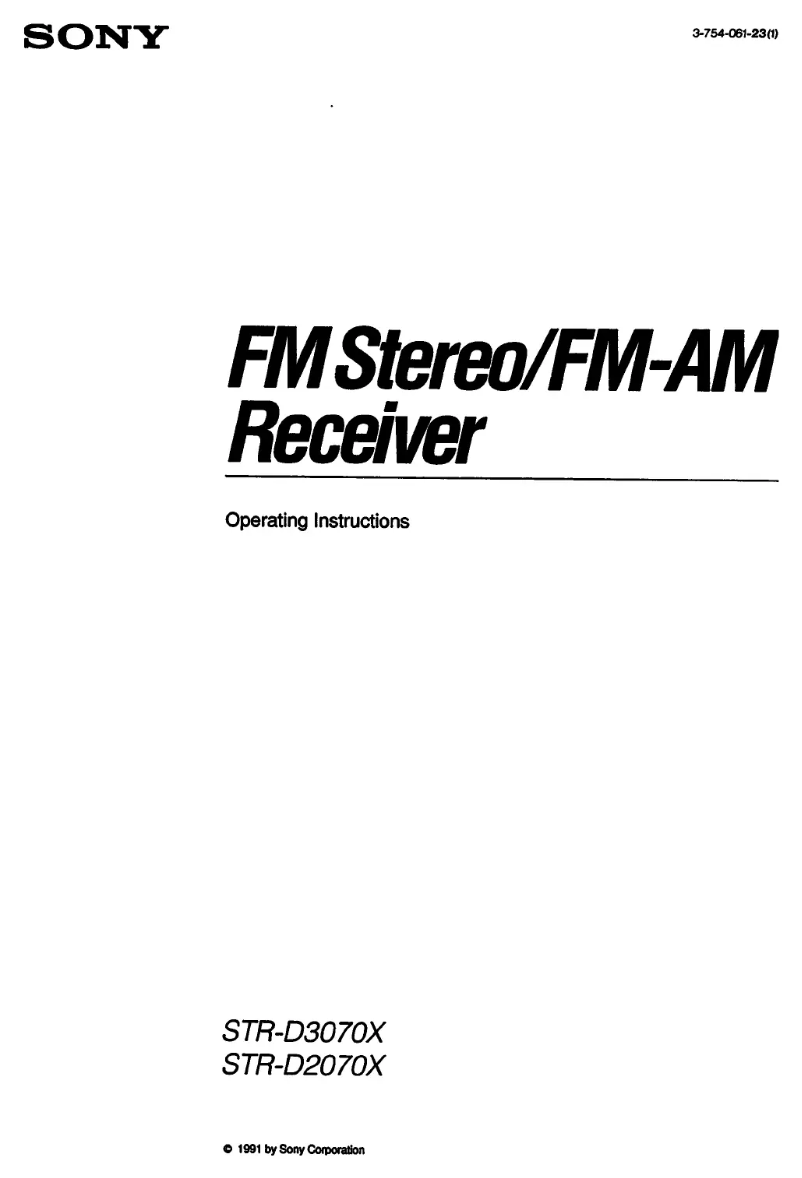 Image de la première page du manuel de l'appareil STR-D3070X