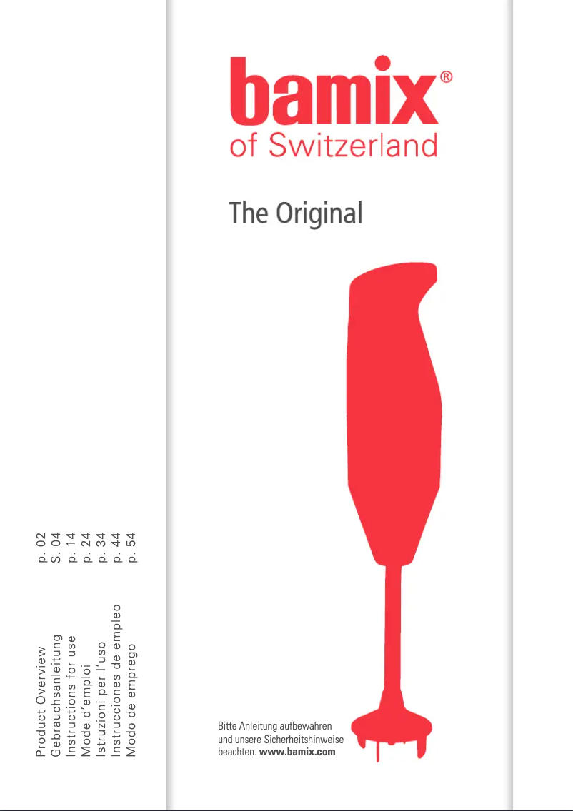 Page 1 de la notice Manuel utilisateur Bamix SwissLine