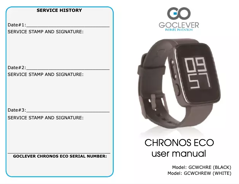 Page 1 de la notice Manuel utilisateur GoClever Chronos Eco