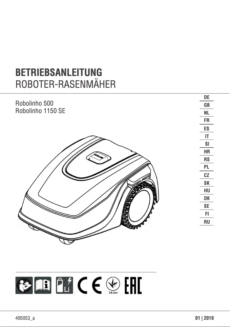 Page 1 de la notice Manuel utilisateur AL-KO Robolinho 500