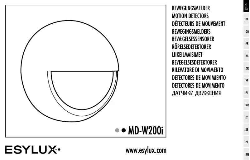 Page 1 of the manual User Manual Esylux MD-W200i